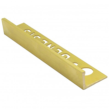 Genesis 12mm Natural Finish Solid Brass Straight Edge Tile Trim  Profile Large Image