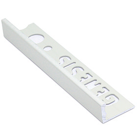 Genesis 8mm Matt White Aluminium Straight Edge Tile Trim Large Image