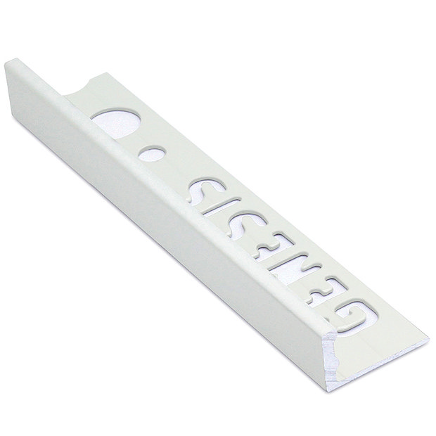 Genesis 8mm Aluminium Straight Edge Tile Trim - Matt White