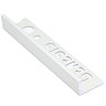 Genesis 8mm White Aluminium Straight Edge Tile Trim Large Image