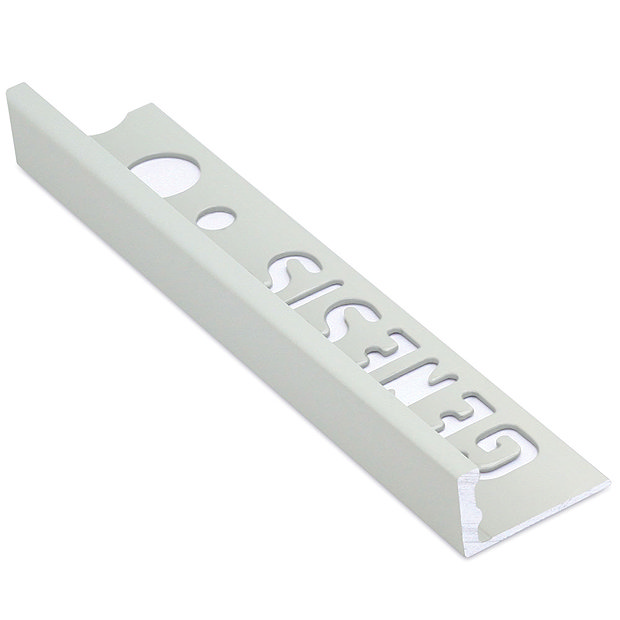 Genesis 8mm Soft Grey Aluminium Straight Edge Tile Trim