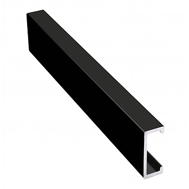 Genesis Black 20 x 8mm Flat Line Listello Metal Tile Trim 2.5m  Profile Large Image