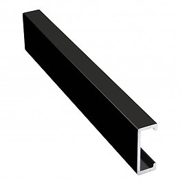 Genesis Black 20 x 8mm Flat Line Listello Metal Tile Trim 2.5m Large Image