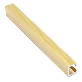Genesis Bright Brass 10 x 8mm Flat Line Listello Metal Tile Trim 2.5m Large Image