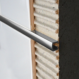 Genesis Bright Silver 10 x 7mm Aluminium Listello Tile Trim 2.5m Large Image