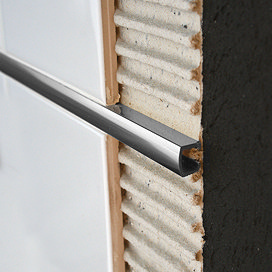 Genesis Bright Silver 10 x 7mm Aluminium Listello Tile Trim 2.5m Large Image