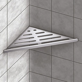 Genesis Bright Silver Aluminium Shower Shelf Medium Image