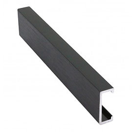 Genesis Brushed Black 20 x 8mm Flat Line Listello Metal Tile Trim 2.5m Medium Image