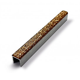 Genesis Gold Glitter Listello Metal Tile Trim 2.5m Large Image