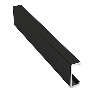Genesis Matt Black 20 x 8mm Flat Line Listello Metal Tile Trim 2.5m  Profile Large Image