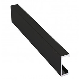 Genesis Matt Black 20 x 8mm Flat Line Listello Metal Tile Trim 2.5m Large Image