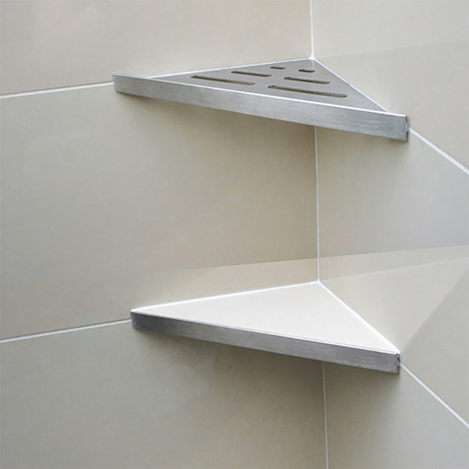 Genesis Matt Black Stainless Steel Reversible Shower Shelf  Profile Large Image