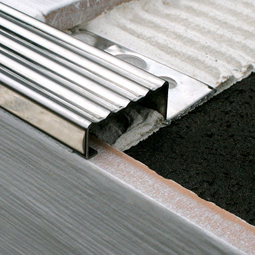 Genesis Stainless Steel Tile In Step Edge  Profile Large Image