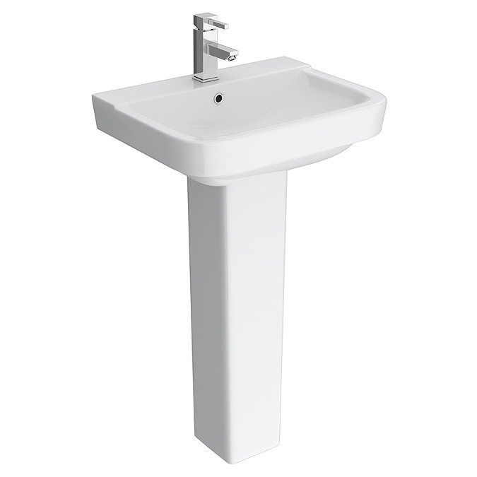 Genova Modern Basin with Pedestal (550mm Wide - 1 Tap Hole) Large Image