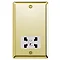 Georgian Brass Dual Voltage Shaver Socket with White Insert - XGSSW Large Image