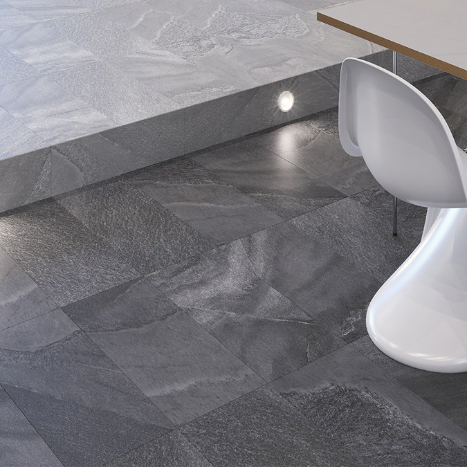 Ginevra Anthracite Stone Effect Wall & Floor Tiles - 300 x 600mm