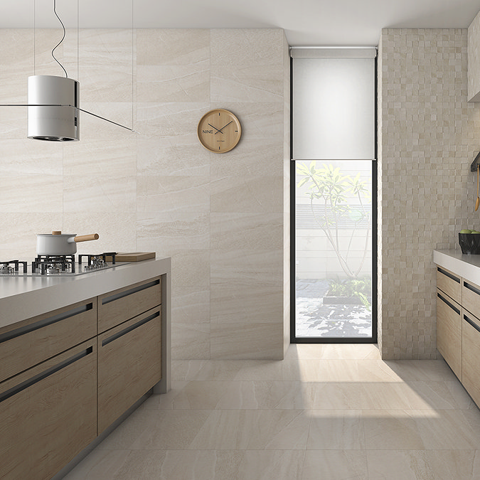Ginevra Beige Stone Effect Wall & Floor Tiles - 300 x 600mm