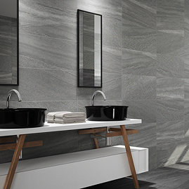 Ginevra Grey Stone Effect Wall & Floor Tiles - 300 x 600mm