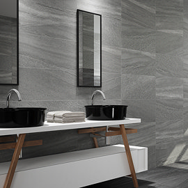 Ginevra Grey Stone Effect Wall & Floor Tiles - 300 x 600mm