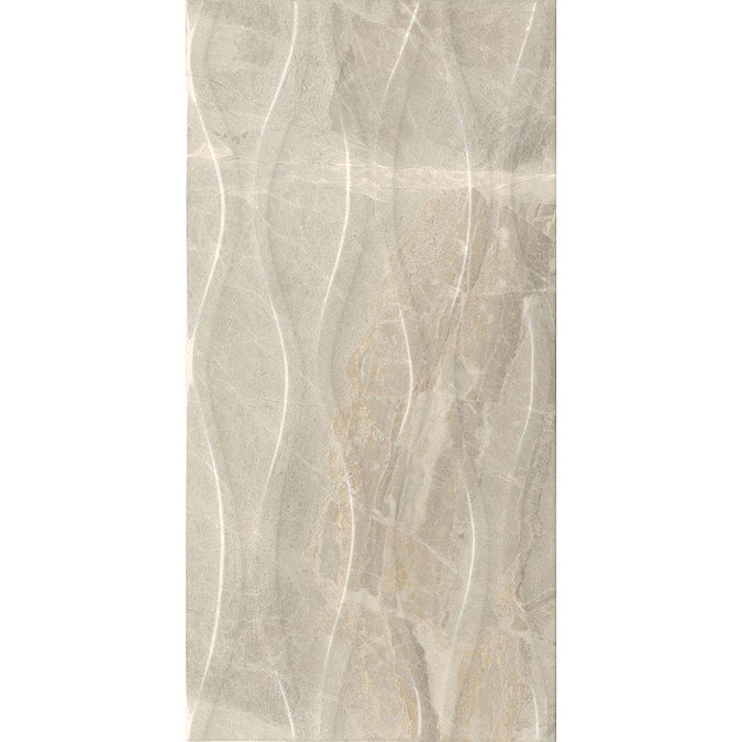 Gio Beige Gloss Marble Effect Decor Wall Tiles - 30 x 60cm Large Image