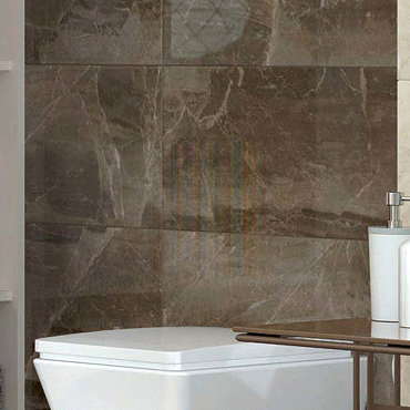 Gio Brown Gloss Marble Effect Wall Tiles - 30 x 60cm  Profile Large Image