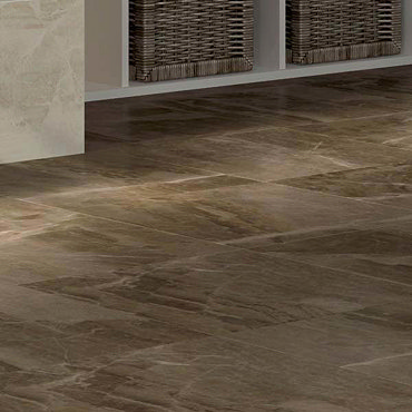 Gio Brown Marble Effect Porcelain Floor Tiles - 45 x 45cm  Profile Large Image