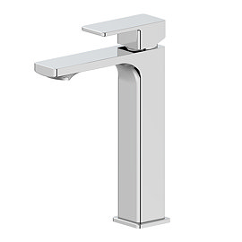 Gio Square Chrome High Rise Mono Basin Mixer Tap