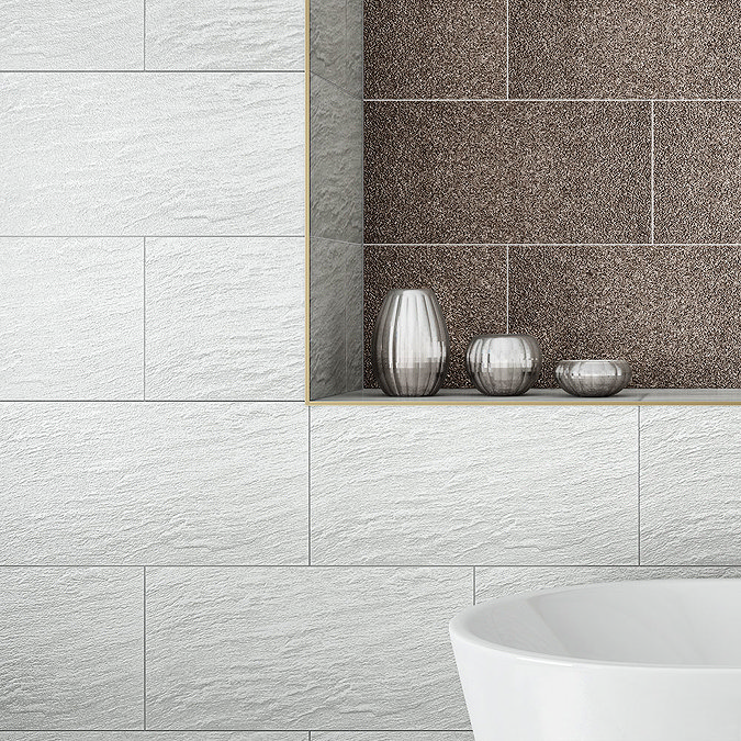 Gold Textured Satin Effect Wall Tiles - Julien Macdonald - 600 x 300mm Profile Large Image