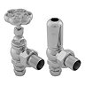 Chatsworth Traditional Daisy Wheel Angled Radiator Valves Chrome