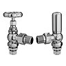 Chatsworth Traditional Daisy Wheel Angled Radiator Valves Chrome