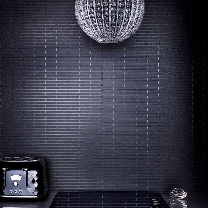 Graham & Brown - Black Sparkle Bathroom Wallpaper - 20-295 Large Image