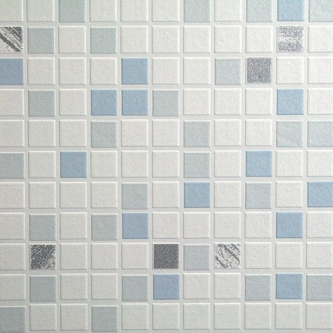 Graham & Brown - Blue Checker Bathroom Wallpaper - 18091 Profile Large Image