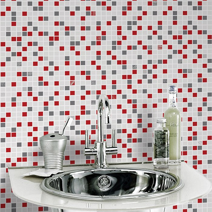 Graham & Brown - Checker Rouge Bathroom Wallpaper - 20-508 Large Image