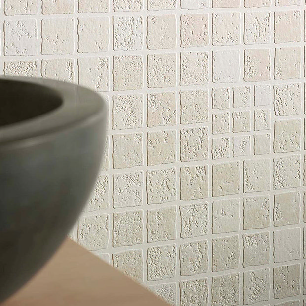 Graham & Brown Earthen Cream Bathroom Wallpaper | Available Online Now