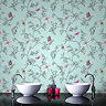 Graham & Brown - Nature Trail Duck Egg Bathroom Wallpaper - 33-002 Large Image