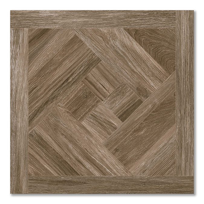 Grandville Dark Oak Parquet Woven Wood Effect Wall & Floor Tiles - 608 x 608mm