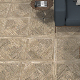 Grandville Light Oak Parquet Woven Wood Effect Wall & Floor Tiles - 608 x 608mm