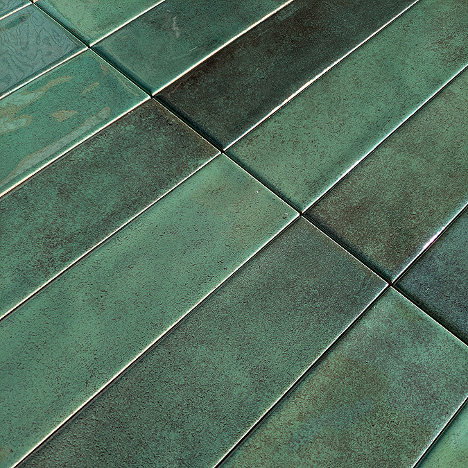 Granley Rustic Green Gloss Wall Tiles 70 x 280mm