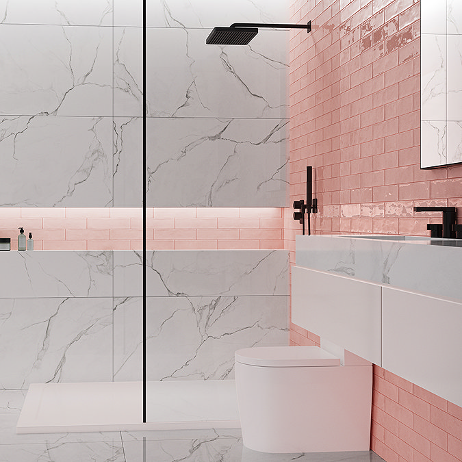 Granley Rustic Pink Gloss Wall Tiles 70 x 280mm