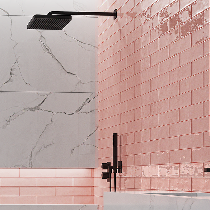 Granley Rustic Pink Gloss Wall Tiles 70 x 280mm