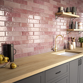 Granley Rustic Pink Gloss Wall Tiles 70 x 280mm