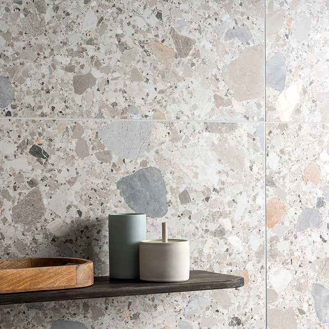 Grantola Mix Terrazzo Effect Tiles 600 x 600mm