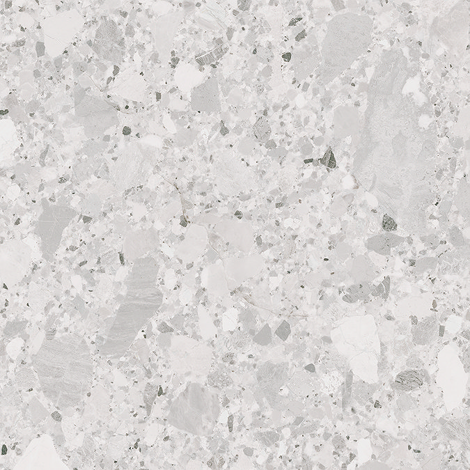 Grantola White Terrazzo Effect Tiles - 600 x 600mm