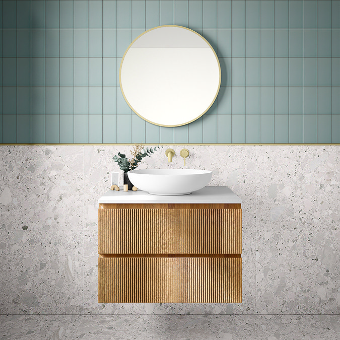 Grantola White Terrazzo Effect Tiles - 600 x 600mm