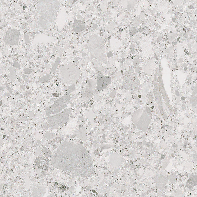 Grantola White Terrazzo Effect Tiles - 600 x 600mm