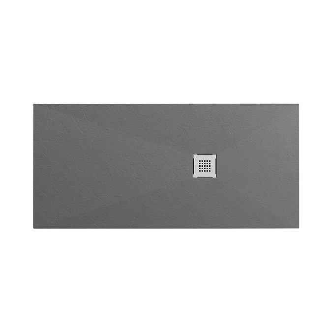 Imperia 1700 x 900mm Graphite Slate Effect Rectangular Shower Tray with Chrome Waste