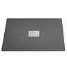 Imperia Graphite Slate Effect Square Shower Tray 800 x 800mm Inc. Waste Large Image