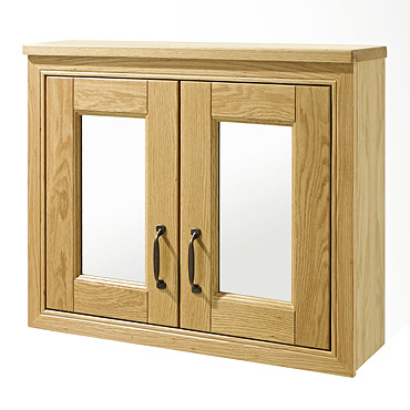Grenville American Oak 700mm Solid Wood Mirror Cabinet - FGR002 Profile Large Image