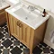 Grenville Traditional Oak Vanity Unit with Basin - American Oak Profile Large Image