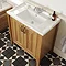 Grenville Traditional Bathroom Suite with Mirror - American Oak Profile Large Image